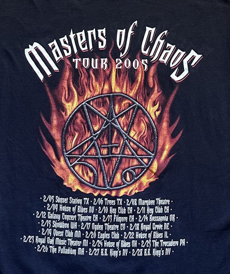 MORBID ANGEL T-SHIRT~2005 TOUR MASTERS OF CHAOS~LEADING THE RATS~LG~CYGNUS~BLACK