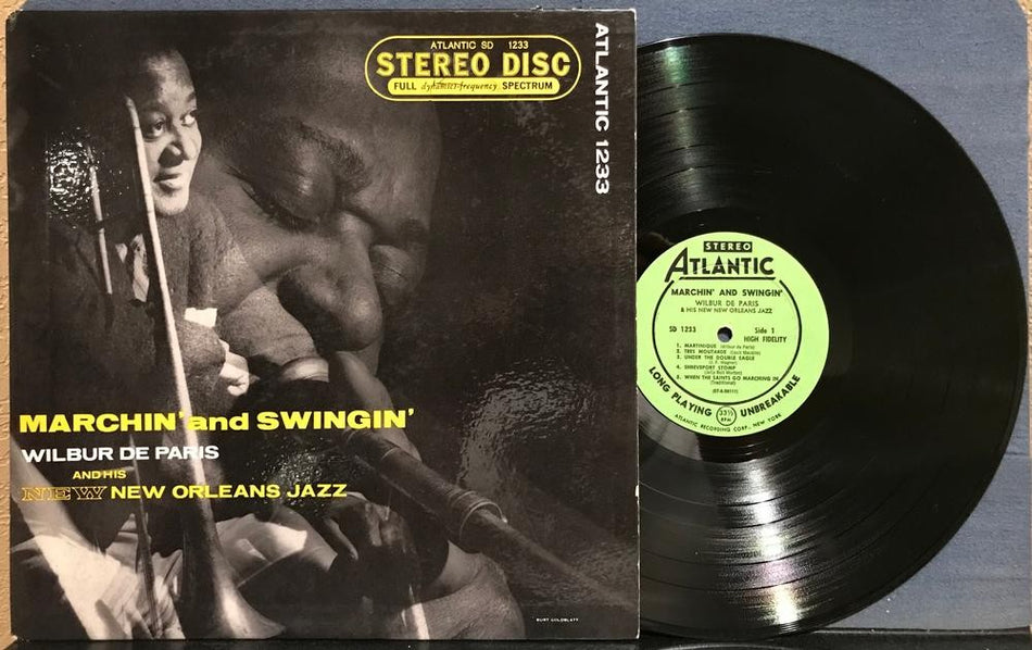 WILBUR DE PARIS NEW ORLEANS JAZZ~MARCHIN SWINGIN~1956 ATLANTIC STEREO DG GRN LBL