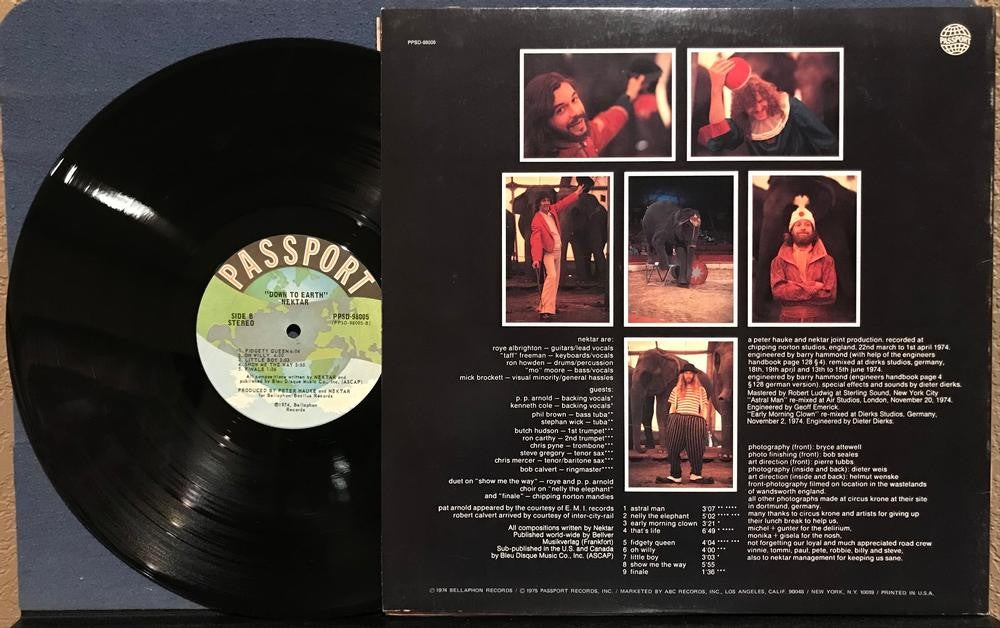 NEKTAR DOWN TO EARTH~VG++ 1975 PASSPORT G/F 1st PRESS LP~STERLING RL~PROG~PSYCH