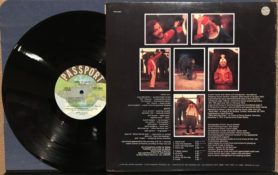 NEKTAR DOWN TO EARTH~VG++ 1975 PASSPORT G/F 1st PRESS LP~STERLING RL~PROG~PSYCH