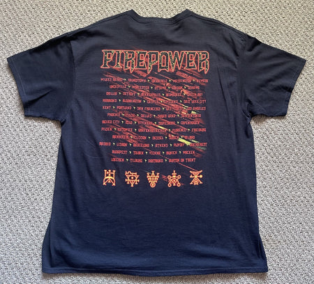 JUDAS PRIEST T-SHIRT~2018 TOUR~FIREPOWER~XL~DELTA~BLACK~EXC COND~METAL~RARE