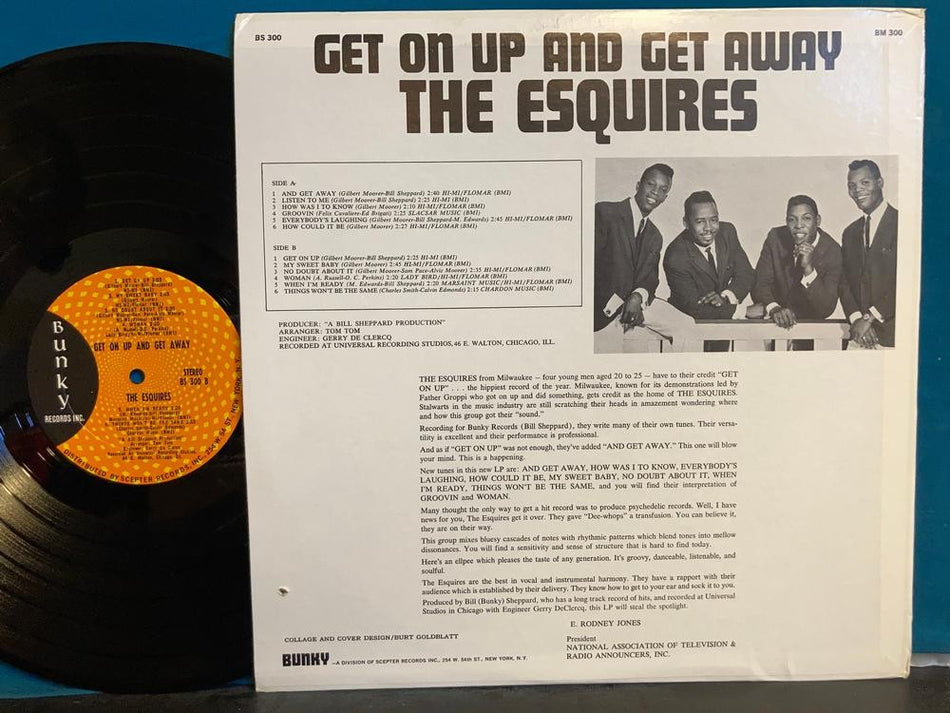 THE ESQUIRES GET ON UP AND GET AWAY~NM ORIG 1967 LP~PITMAN PRESS~SOUL~FUNK