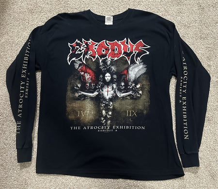 EXODUS CONCERT LONG SLEEVE T-SHIRT~2008 TOUR~THE ATROCITY EXHIBITION~BLACK~XL