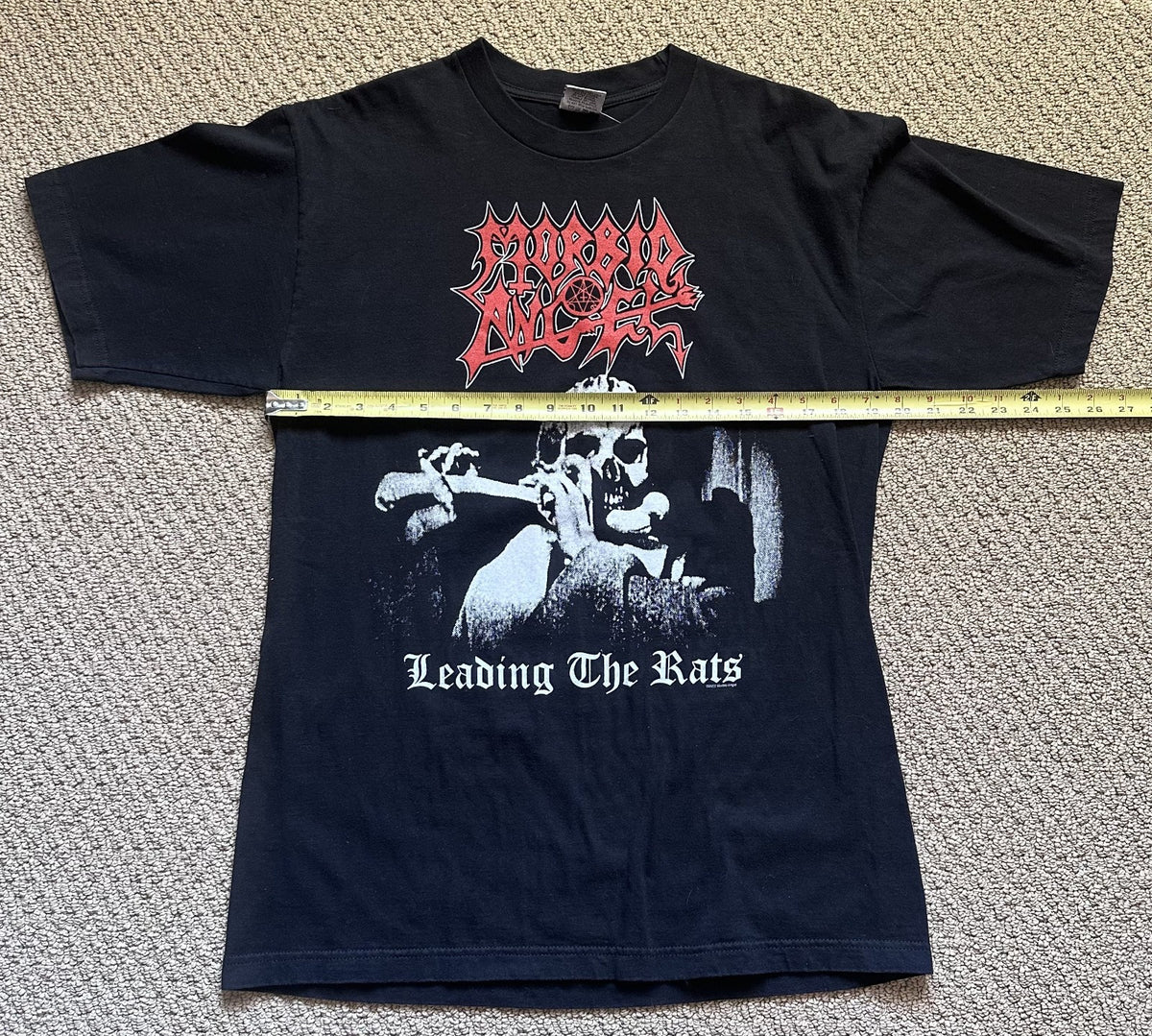 MORBID ANGEL T-SHIRT~2005 TOUR MASTERS OF CHAOS~LEADING THE RATS~LG~CYGNUS~BLACK