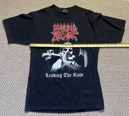 MORBID ANGEL T-SHIRT~2005 TOUR MASTERS OF CHAOS~LEADING THE RATS~LG~CYGNUS~BLACK