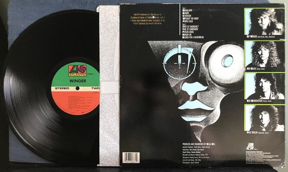 WINGER 1988 S/T LP~VG++ 1988 PROMO COPY~HYPE STCKR~INNER~DMM~STERLING~AUDIOPHILE