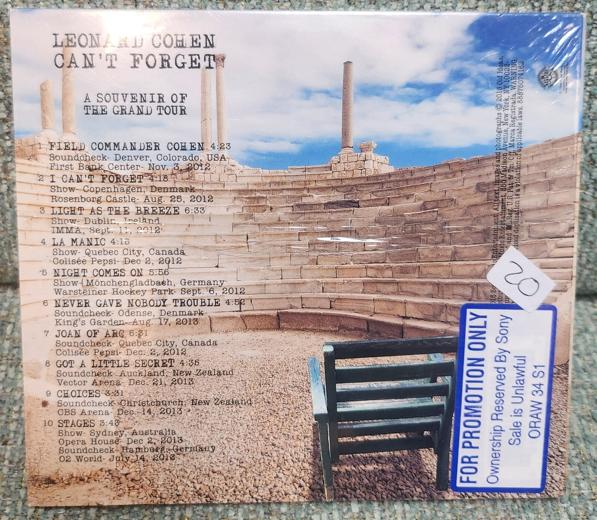 LEONARD COHEN - CAN'T FORGET A SOUVENIR OF THE GRAND TOUR CD **SEALED** *PROMO*