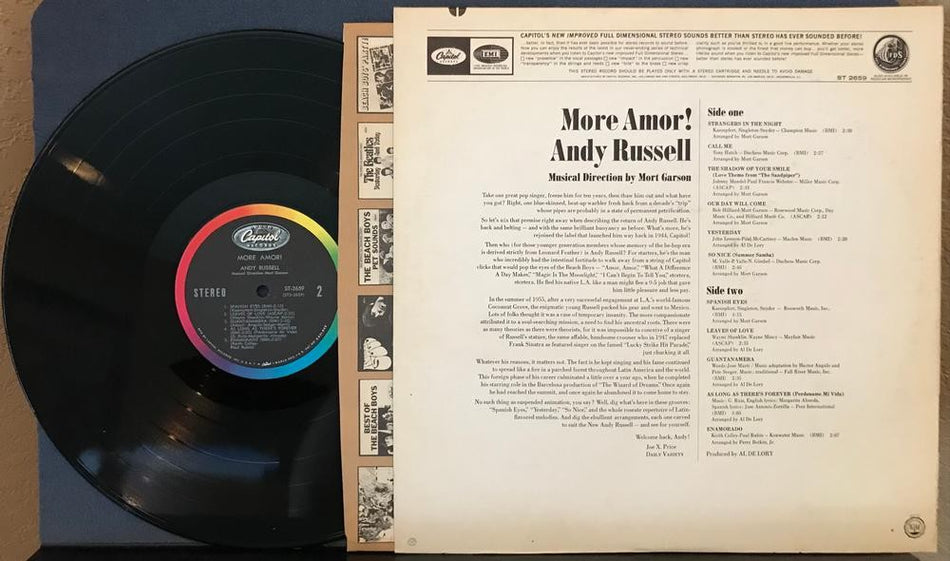 ANDY RUSSELL MORE AMOR~NM/NM- SIGNED 1967 CAPITOL 1st PRESS LP~AUTOGRAPHED~LATIN