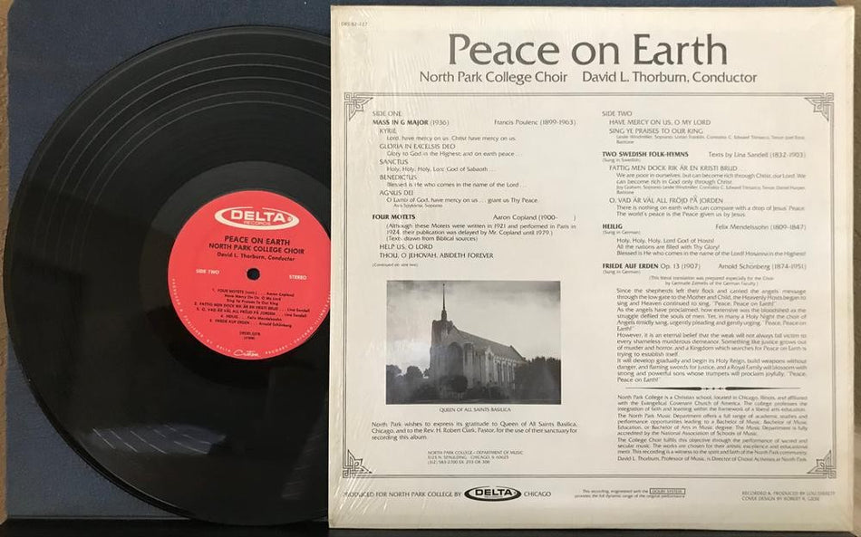 NORTH PARK COLLEGE CHOIR PEACE ON EARTH~1982 QUIEX AUDIOPHILE LP~GOSPEL~THORBURN