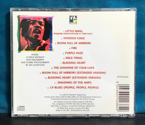 JIMI HENDRIX EXPERIENCE OST~NM 1995 NECTAR UK CD w/16 PAGE BOOKLET~PURPLE HAZE