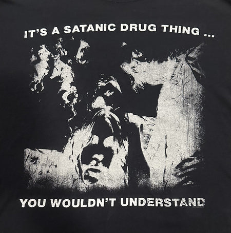 MONSTER MAGNET 1990s T-SHIRT~SATANIC DRUG THING~ORIGINAL~XL~BLACK~ANVIL TAG~VTG