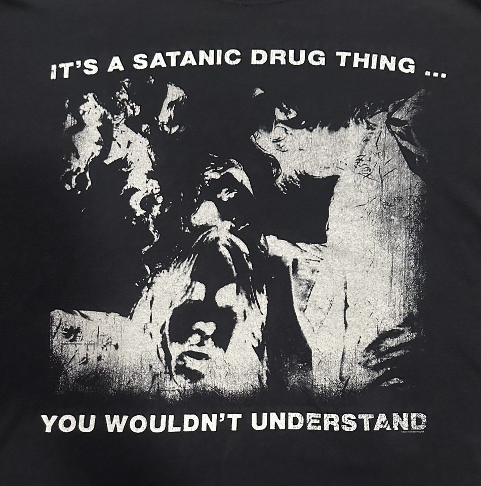 MONSTER MAGNET 1990s T-SHIRT~SATANIC DRUG THING~ORIGINAL~XL~BLACK~ANVIL TAG~VTG