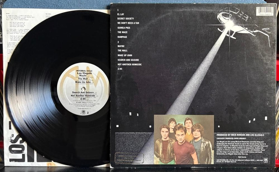 LOS ILLEGALS INTERNAL EXILE~1983 A+M GOLD STAMP PROMO COPY LP w/INNER SLV~PUNK