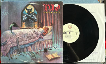 DIO DREAM EVIL~OG 1987 PROMO COPY LP w/INNER SLV~DMM~STERLING~RONNIE JAMES~METAL