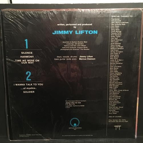 JIMMY LIFTON S/T~NM/NM- ORG 1984 ORPHAN LP~LYRIC INSERT~SHRINK~ELECTRO SYNTH POP