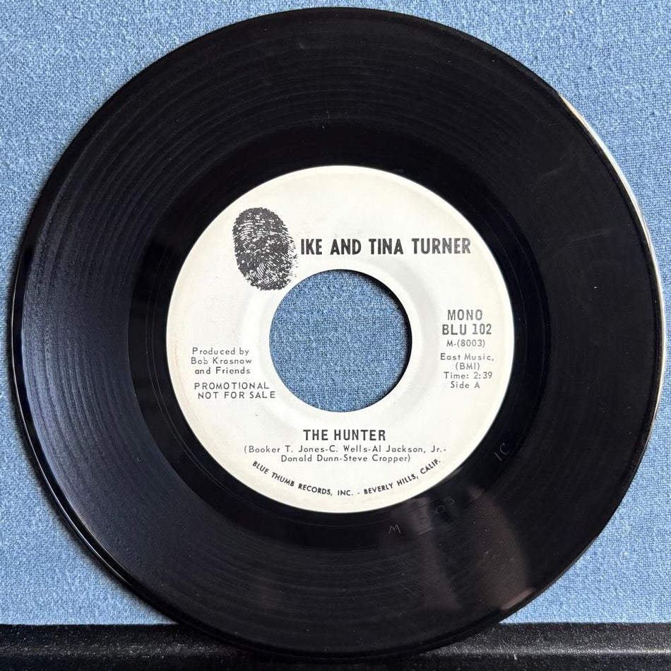 IKE AND TINA TURNER THE HUNTER~1969 MONO/STEREO WHITE LABEL PROMO 7-INCH 45~SOUL