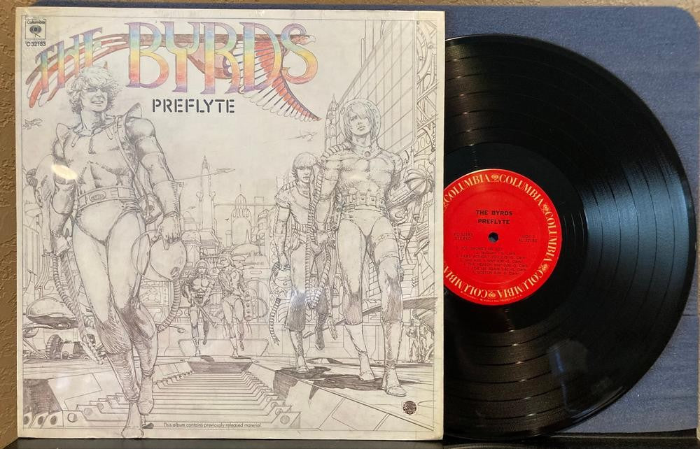 THE BYRDS PREFLYTE~NM 1973 COLUMBIA RE LP w/SHRINK~PSYCH~ALT COUNTRY~GENE CLARK