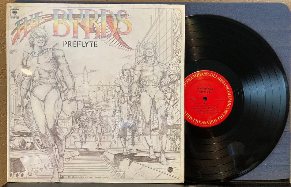 THE BYRDS PREFLYTE~NM 1973 COLUMBIA RE LP w/SHRINK~PSYCH~ALT COUNTRY~GENE CLARK