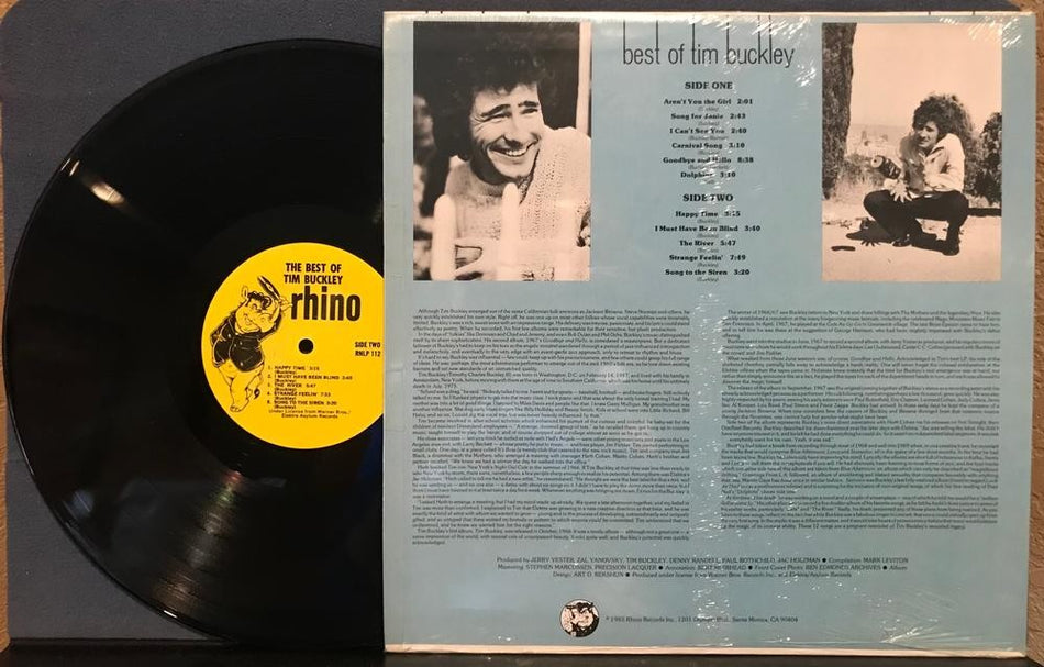THE BEST OF TIM BUCKLEY~1983 RHINO COMP LP w/SHRINK~ACID WASHED FOLK ROCK