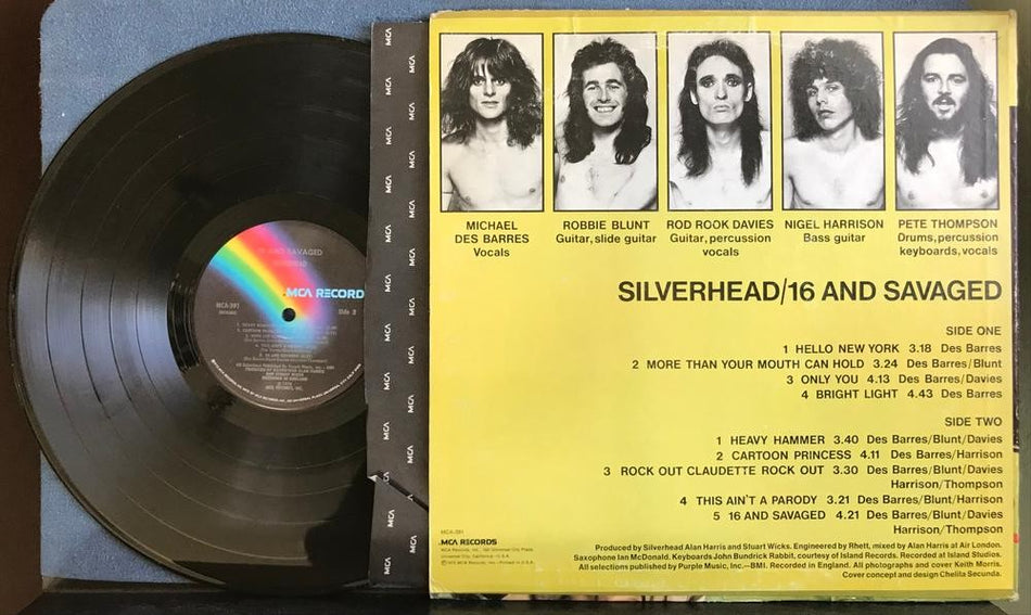 SILVERHEAD 16 AND SAVAGED~NM- 1973 MCA PINCKNEYVILLE 1st PRESS LP~GLAM~HARD ROCK