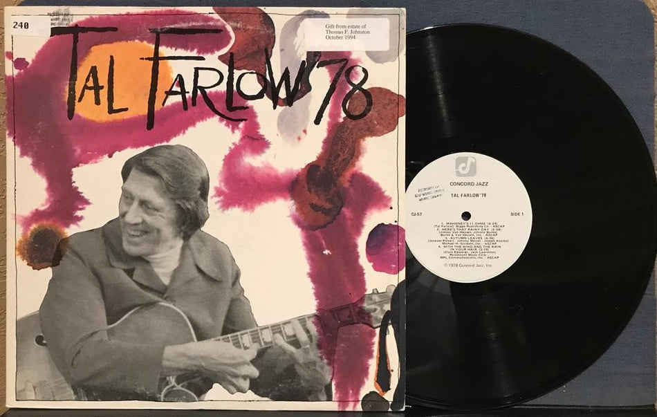 TAL FARLOW '78~STRONG VG+ ORIG 1978 CONCORD JAZZ FIRST PRESS LP~HARD BOP~CJ-57