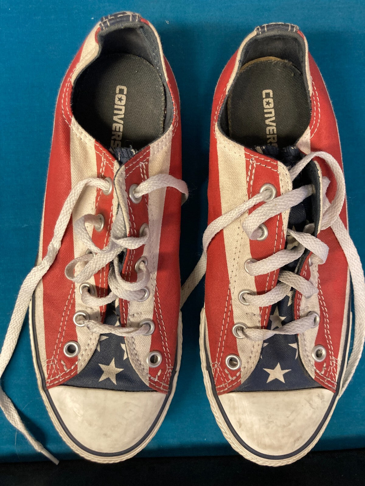 Converse All Star American Flag Low Tops Men 5 Women 7~Excellent Used Condition