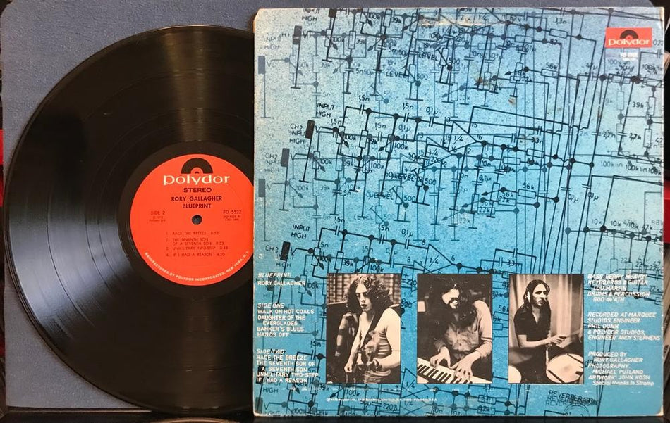 RORY GALLAGHER BLUEPRINT~ORIG 1973 POLYDOR LP~STERLING~MONARCH PRESS~BLUES ROCK