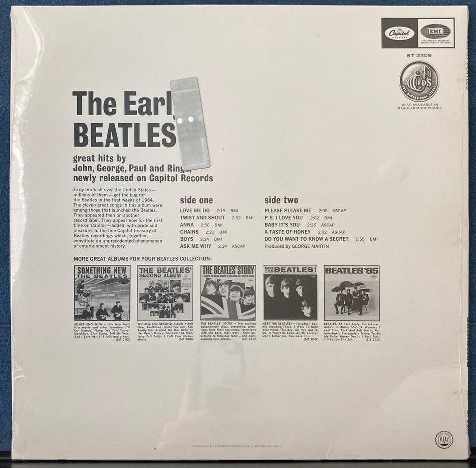 THE EARLY BEATLES~RARE SEALED 1976 CAPITOL REISSUE LP~ST 2309~McCARTNEY~LENNON
