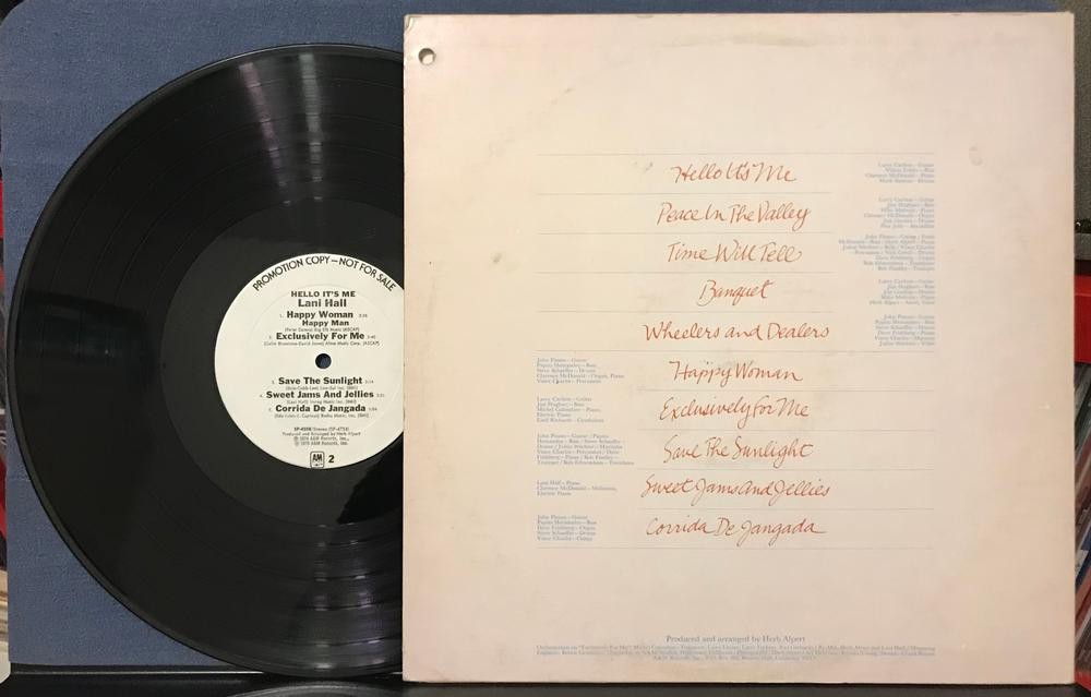 LANI HALL HELLO IT'S ME~NM- ORIG 1975 A+M WHITE LABEL PROMO COPY LP~POP~VOCAL