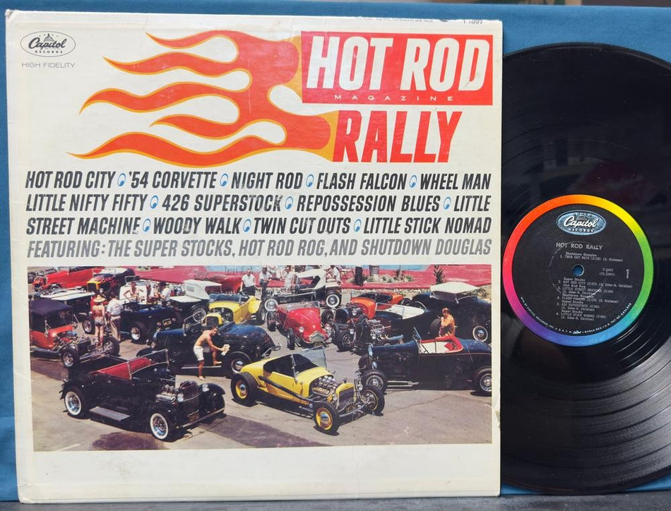 THE SUPER STOCKS HOT ROD RALLY~OG 1963 MONO SURF DRAG HOT ROD ROCKABILLY LP