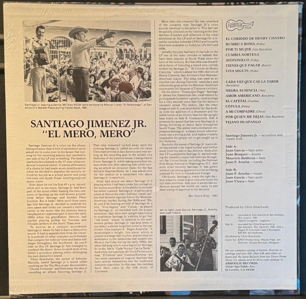 SANTIAGO JIMENEZ JR EL MERO MERO~SEALED 1981 ARHOOLIE LP~TEJANO NORTENO