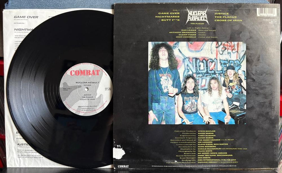 NUCLEAR ASSAULT THE PLAGUE~ORG 1987 COMBAT FIRST PRESS LP~INNER SLV~THRASH~SPEED