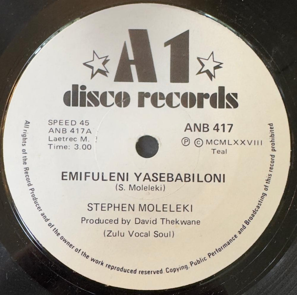 SO. AFRICA 45~STEPHEN MOLELEKI~EMIFULENI YASEBABILONI/ NGASUKA EKHAYA~1978~HEAR!