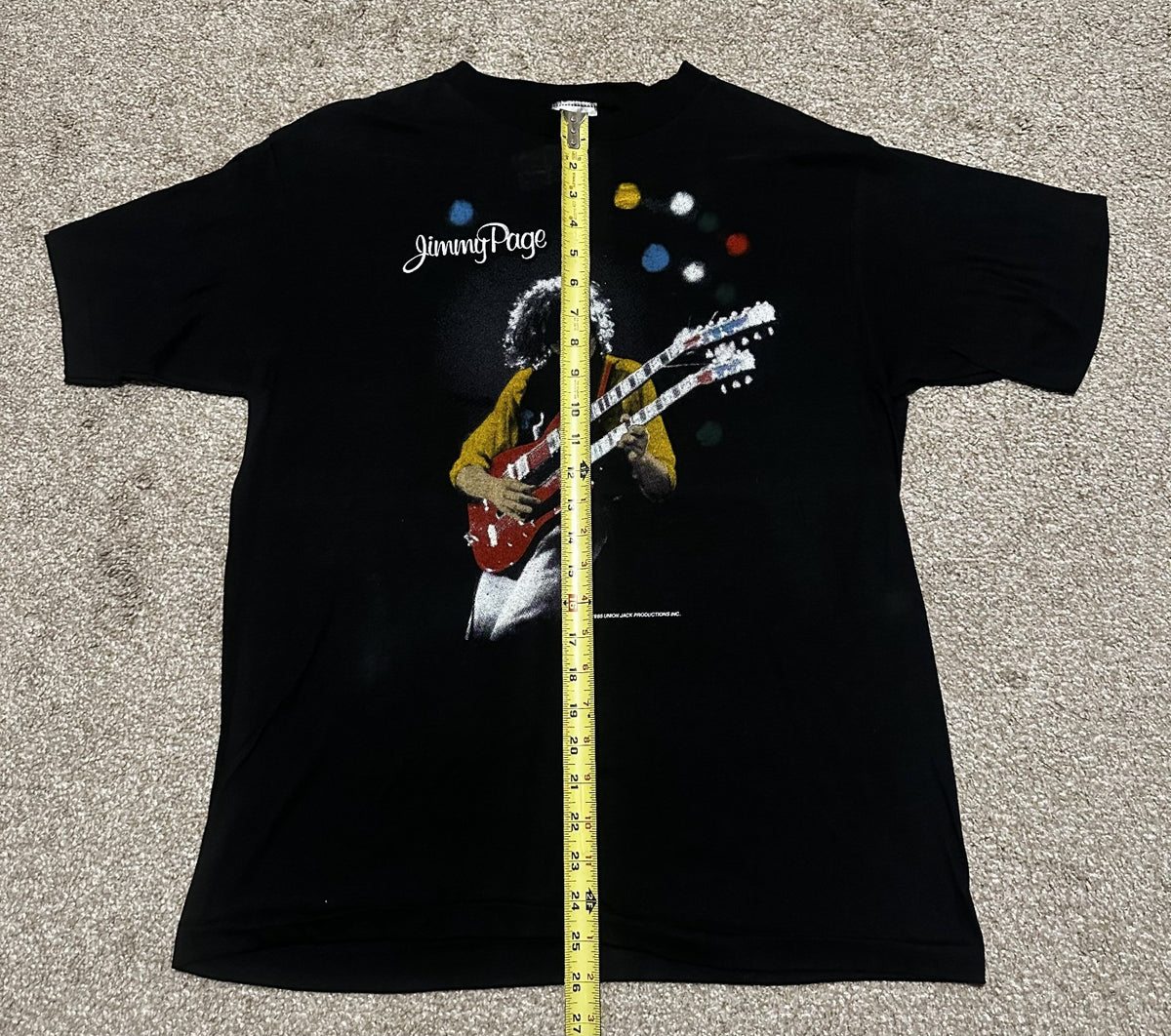 VINTAGE JIMMY PAGE & THE FIRM~1980s TOUR T-SHIRT~XL~BLACK~EXC COND~SINGLE-STITCH