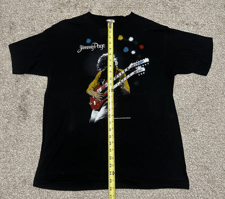 VINTAGE JIMMY PAGE & THE FIRM~1980s TOUR T-SHIRT~XL~BLACK~EXC COND~SINGLE-STITCH