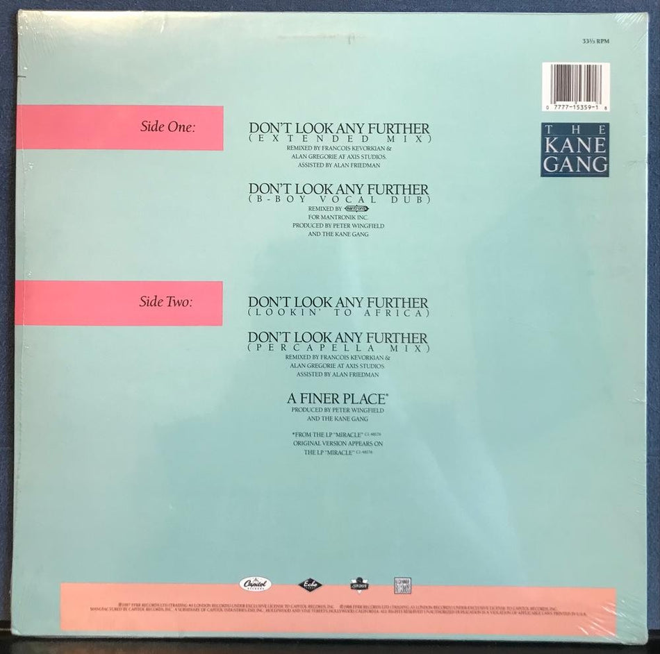 KANE GANG DON'T LOOK ANY FURTHER~SEALED 1988 CAPITOL 12-INCH PICTURE SLV SNGL LP