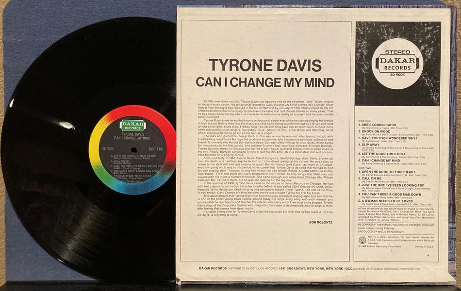 TYRONE DAVIS CAN I CHANGE MY MIND~RARE 1969 DAKAR PROMO LP~DEEP SOUL~FUNK