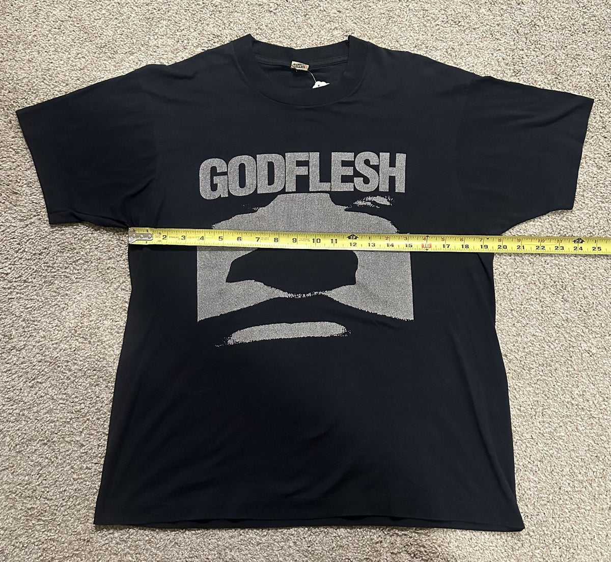 GODFLESH VINTAGE T-SHIRT~SINGLE-STITCH~1990s~ORIGINAL~LG~BLACK~SCREEN STARS~VTG
