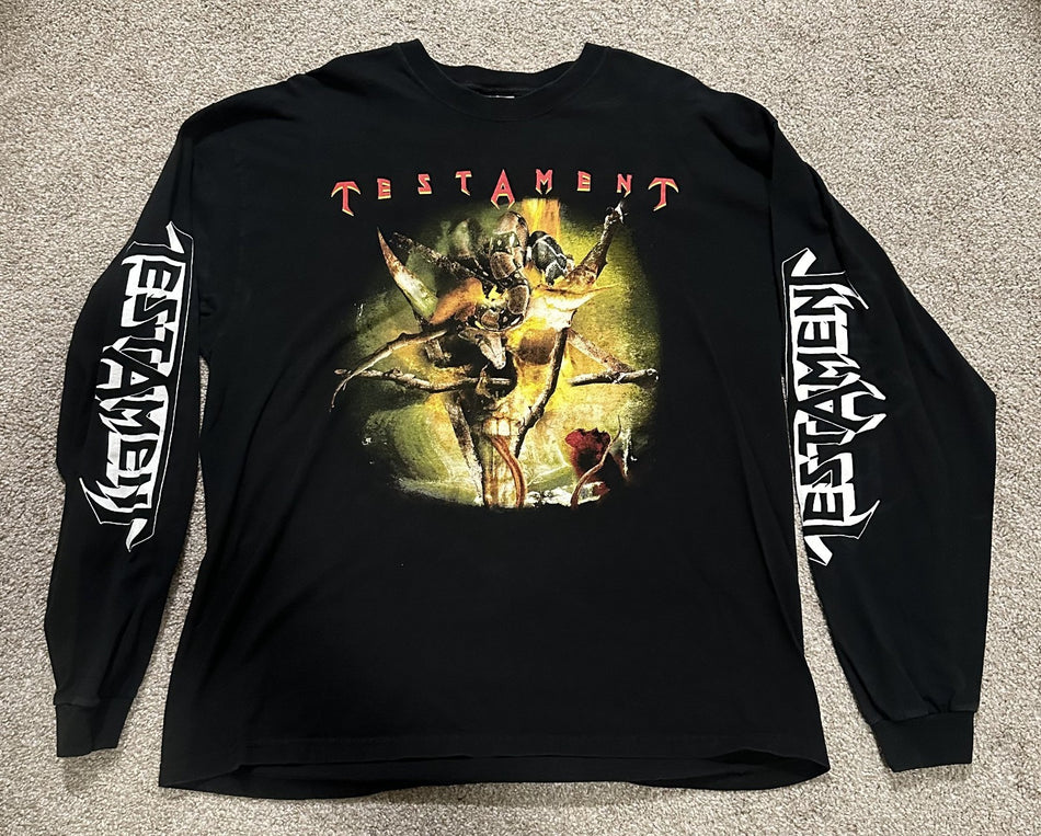 TESTAMENT CONCERT LONG SLEEVE T-SHIRT~2002 TOUR~BLACK~XL~EXC COND~VINTAGE~RARE