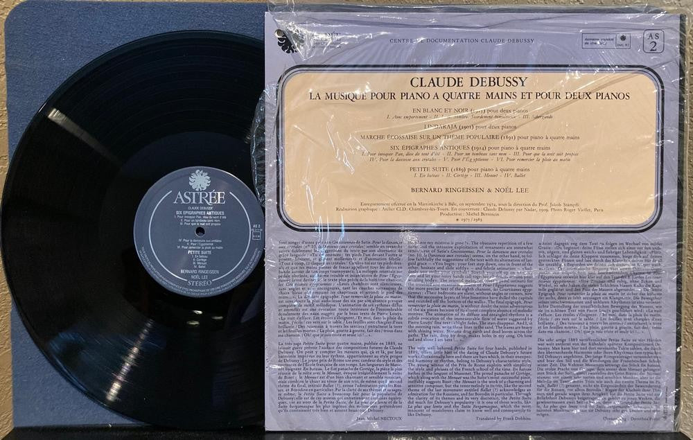CLAUDE DEBUSSY MUSIQUE POUR DEUX PIANOS~NM 80's ASTREE RE LP~RINGEISSEN~NOEL LEE