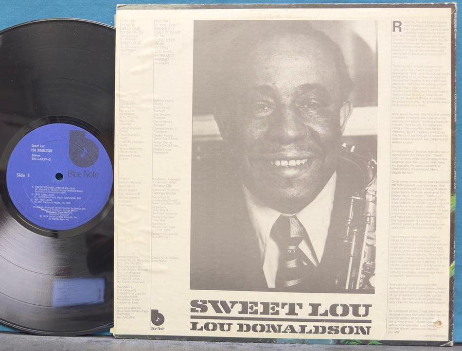 LOU DONALDSON SWEET LOU~VG+ ORIG 1974 BLUE NOTE LP~SOUL JAZZ~FUNK~BOP