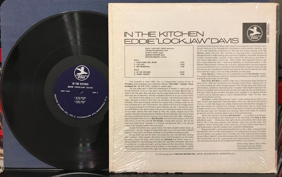 EDDIE LOCKJAW DAVIS IN THE KITCHEN~'69 PRESTIGE BLUE LBL RE LP~SHRINK~VAN GELDER