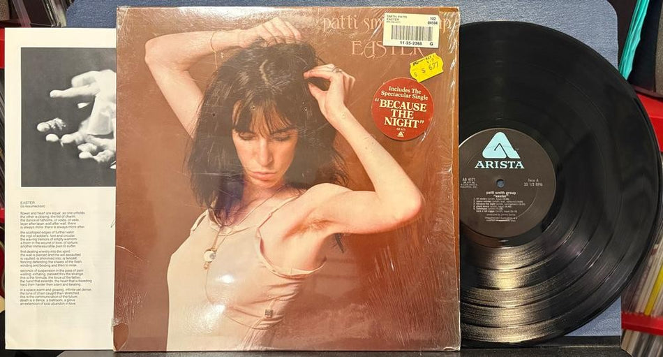 PATTI SMITH GROUP EASTER~ORIG 1978 ARISTA LP~SHRINK w/HYPE STCKR~INSERT~NEW WAVE