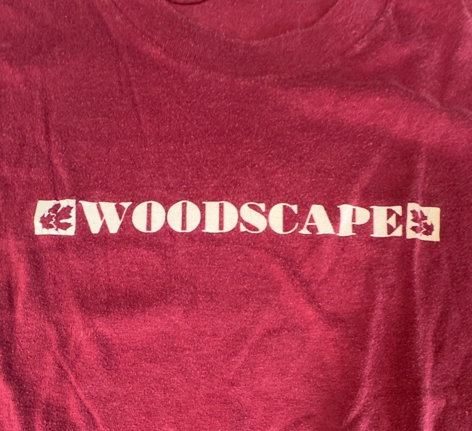 VTG 1970s/80s WOODSCAPE T-SHIRT~SM~MAROON~MAPLE LEAFS~SINGLE STITCH