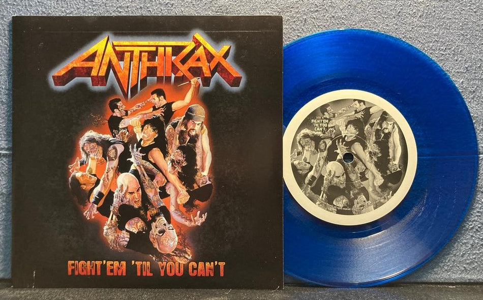 ANTHRAX~FIGHT EM TIL YOU CANT / DEVIL YOU KNOW~NM LMTD 2011 FYE BLUE 7-INCH SNGL