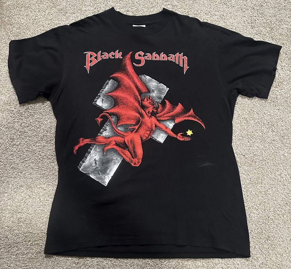 BLACK SABBATH CONCERT T-SHIRT~SINGLE-STITCH~1992~DEHUMANIZER TOUR~LG~BLACK~VTG