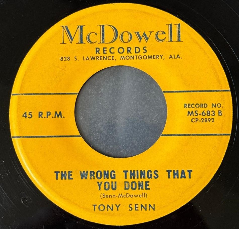 TONY SENN~THE KING'S COMIN HOME/  WRONG THINGS...OG 1959 McDOWELL ROCKABILLY 45 