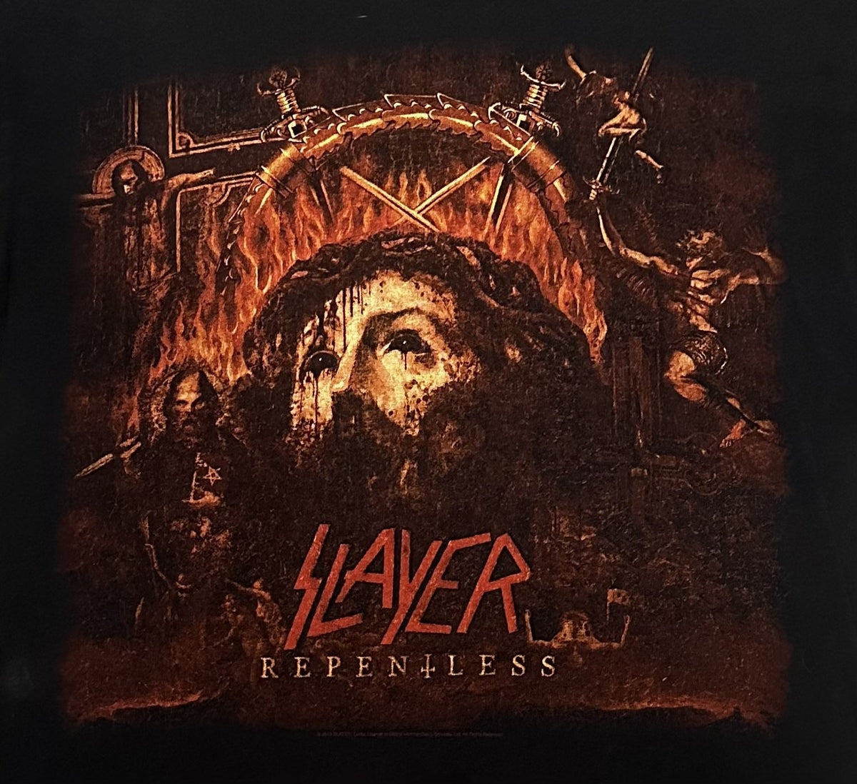 SLAYER BAND T-SHIRT~REPENTLESS~ORIGINAL~MEDIUM~M~BLACK~EXCELLENT COND~RARE~VTG