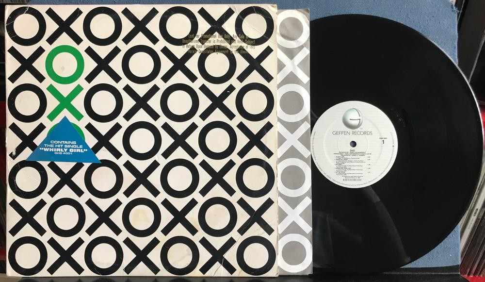 OXO SELF-TITLED LP~1983 GEFFEN GOLD STAMP PROMO LP w/HYPE STCKR~INNER~GREEN CVR