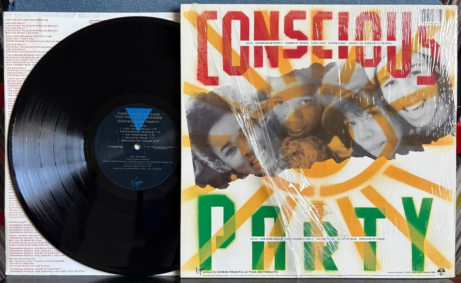 ZIGGY MARLEY CONSCIOUS PARTY~VG++ OG 1988 VIRGIN LP~SHRINK~HYPE~INNER SLV~REGGAE